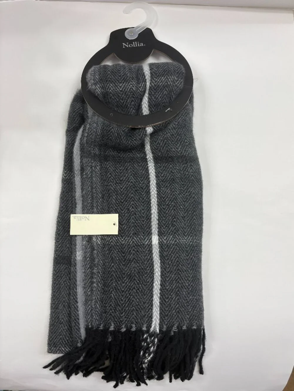 Scarf - Gray/White/ Black - Soft Heavy Wool/Acrylic Mix - Gender Neutral - NWT